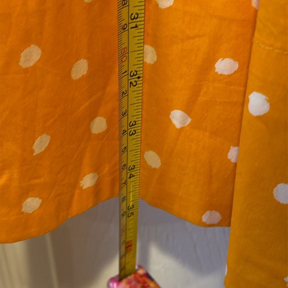 Anthropologie Moulinette Soeurs Orange & White Polka Dot Dress - Picture 14 of 16